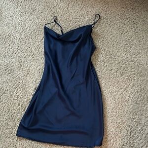 urban outfitters blue silk mini dress